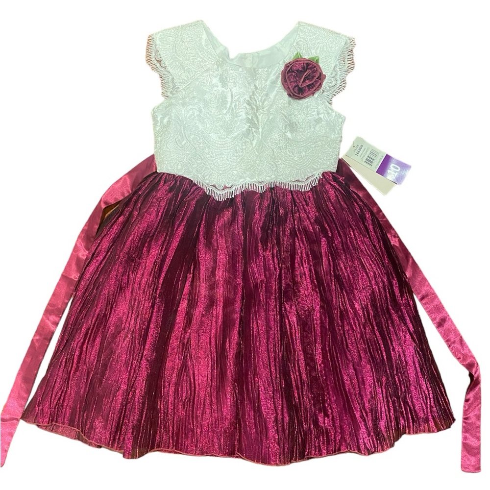 Kids Dress Wine/Irovy Bread New with Tag Size 10